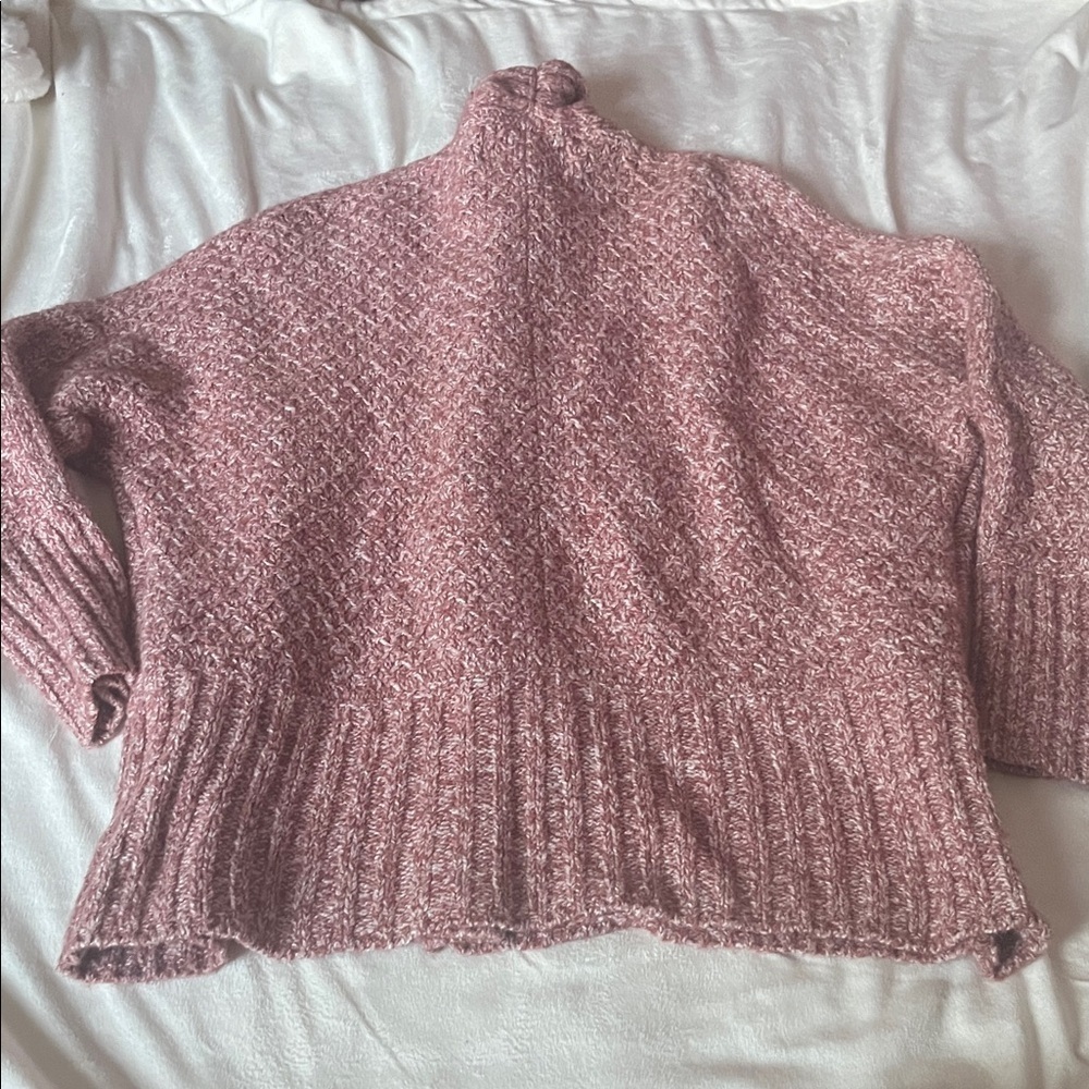 Anthropologie Cardigan Angel of the North Chaucer Pink Open Front Cardigan - Picture 9 of 10